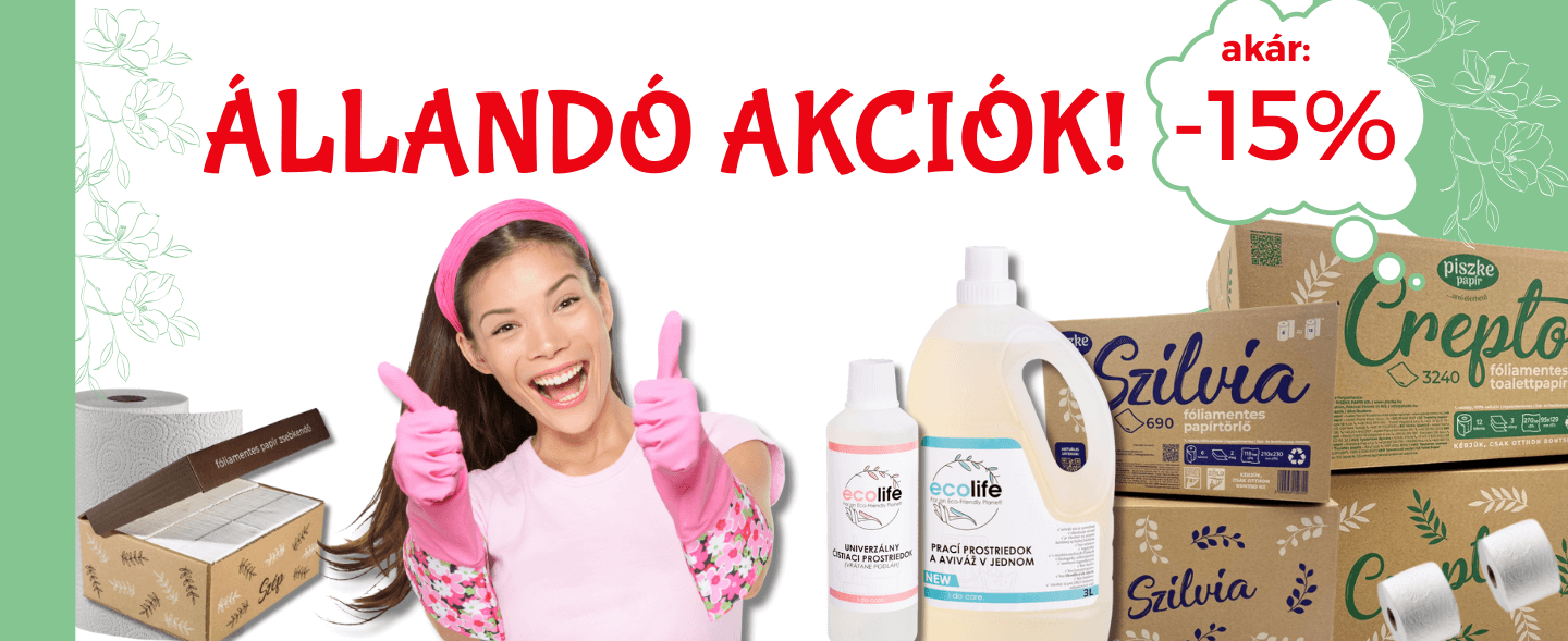 Állandó akciók, akár -15%